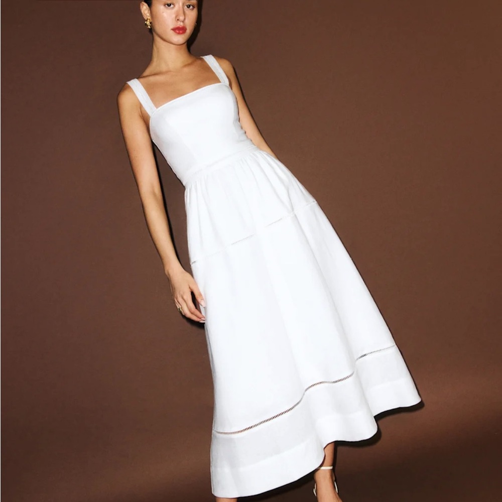 Reformation Everett Linen Dress in White *NEW*